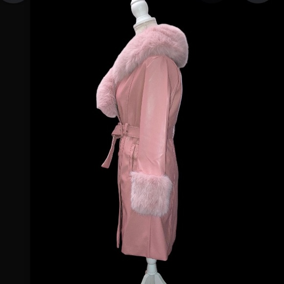 Barbie Pink Faux Fur Trench Coat -LAST ONE - Picture 6 of 12
